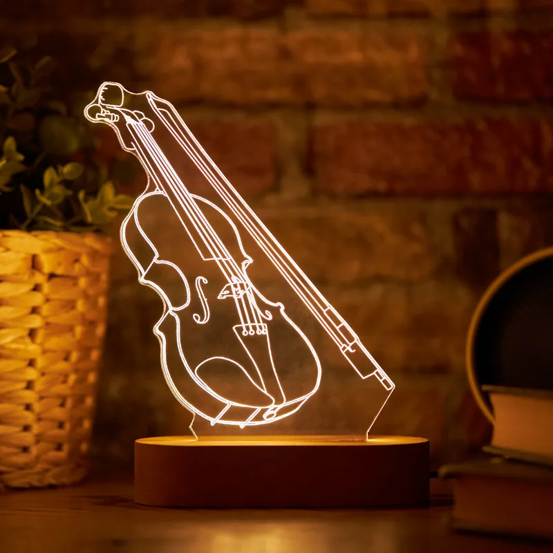 Violin Design 3D Led Lamp