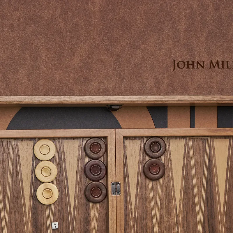 VIP Personalized Leather-Covered Backgammon Set for Backgammon Enthusiasts