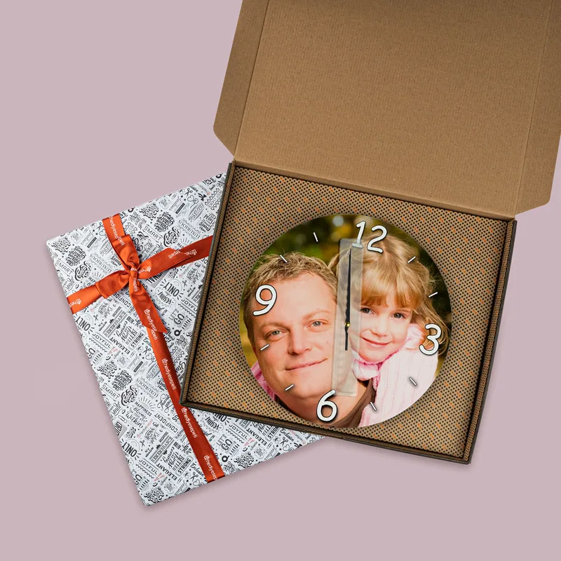 Personalised Father's Day Photo Wall Clock