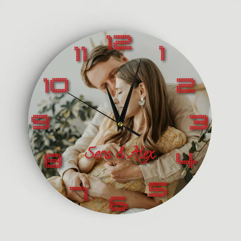 Personalised Valentine's Day Wall Clock with Photo