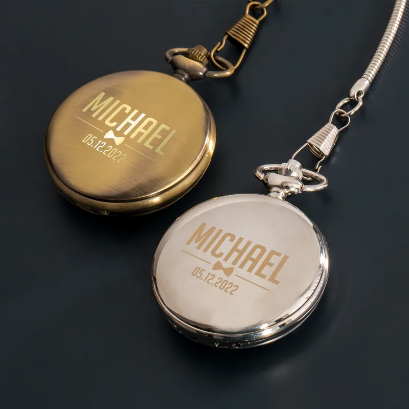 Wedding Gifts for Groom Personalized Pocket Watch with Special Message