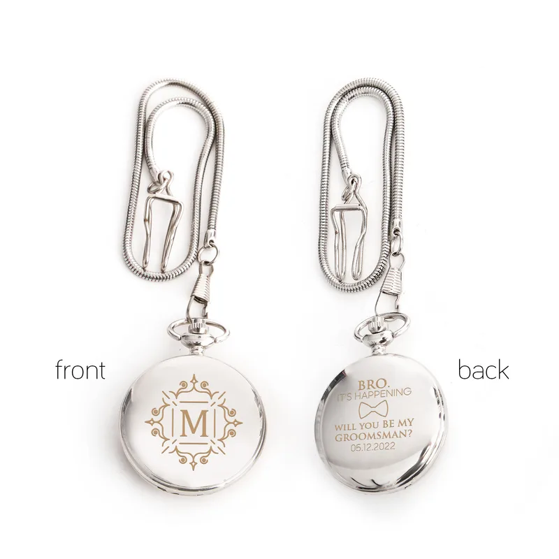 Personalised Groomsman Pocket Watch Unique Wedding Keepsake