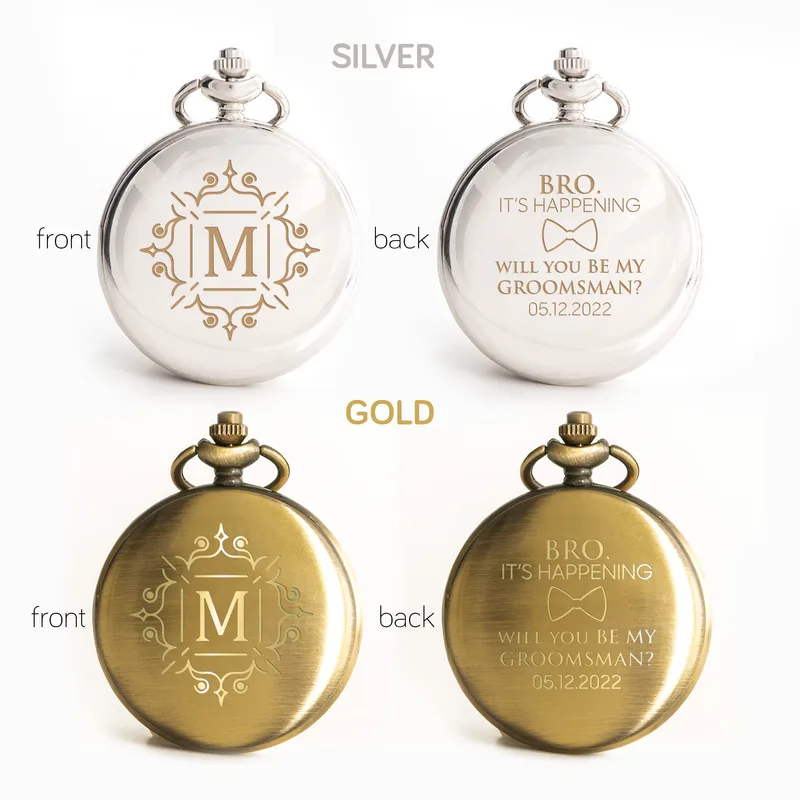 Personalised Groomsman Pocket Watch Unique Wedding Keepsake
