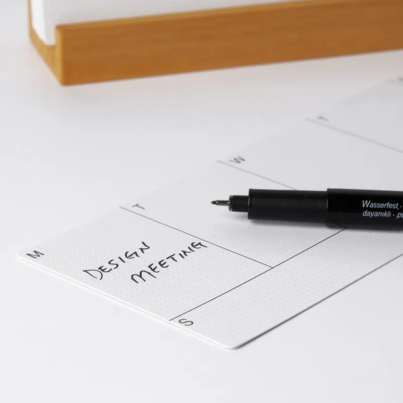 Weekly Planner Notepad with Wooden Base