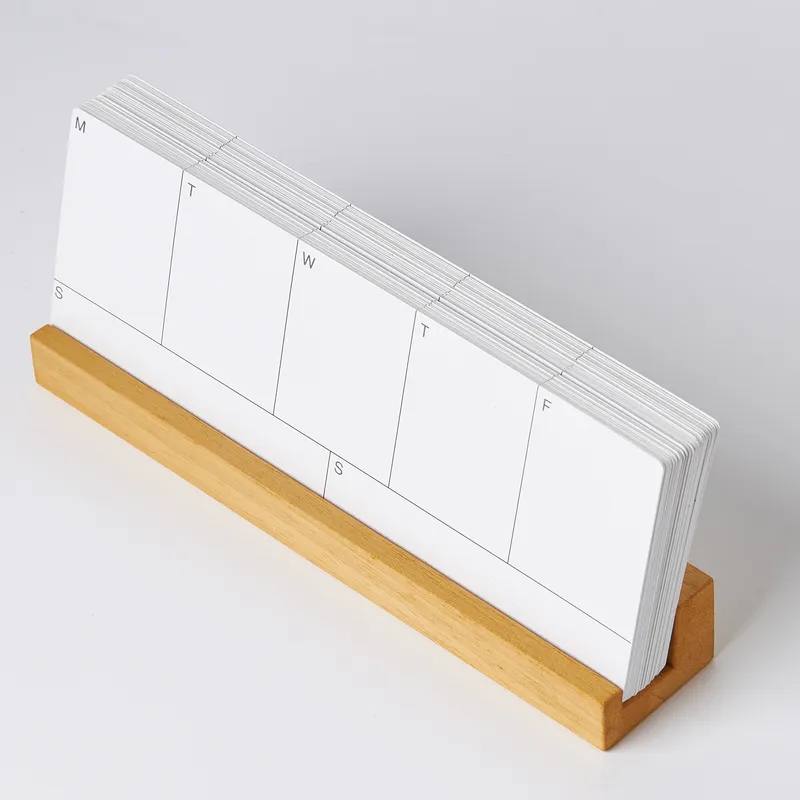 Weekly Planner Notepad with Wooden Base