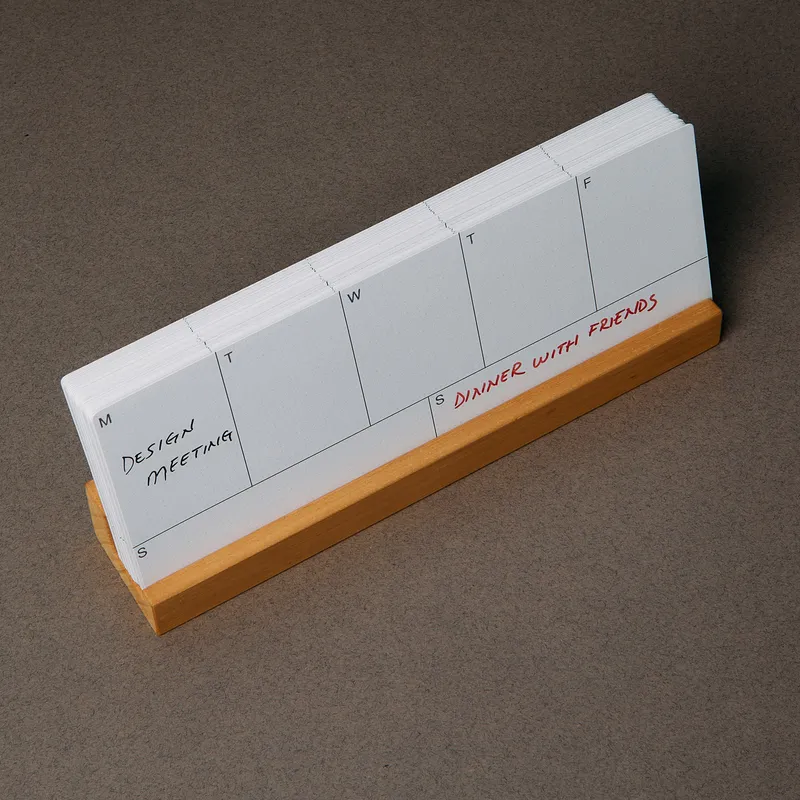 Weekly Planner Notepad with Wooden Base