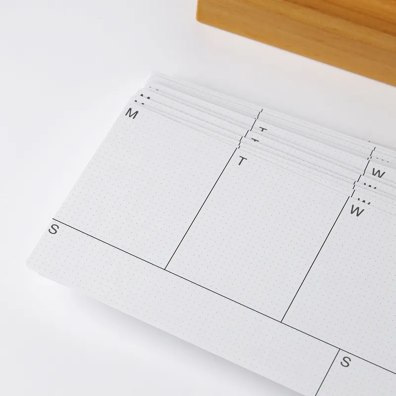 Weekly Planner Notepad with Wooden Base