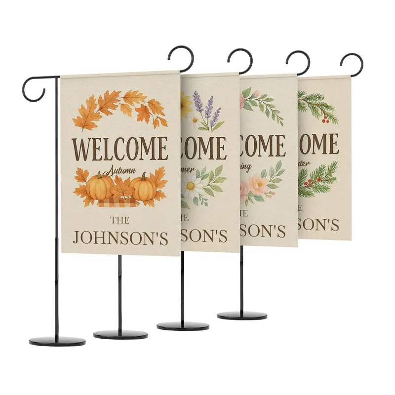 Custom Family Name Spring Garden Flag