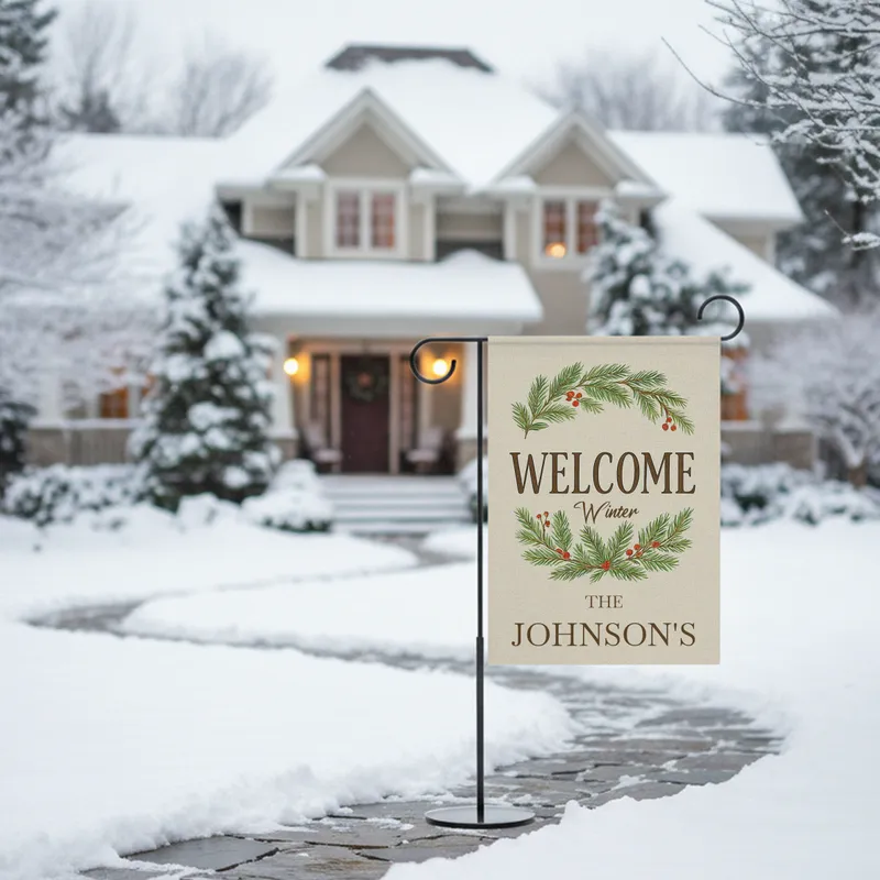 Custom Family Name Spring Garden Flag