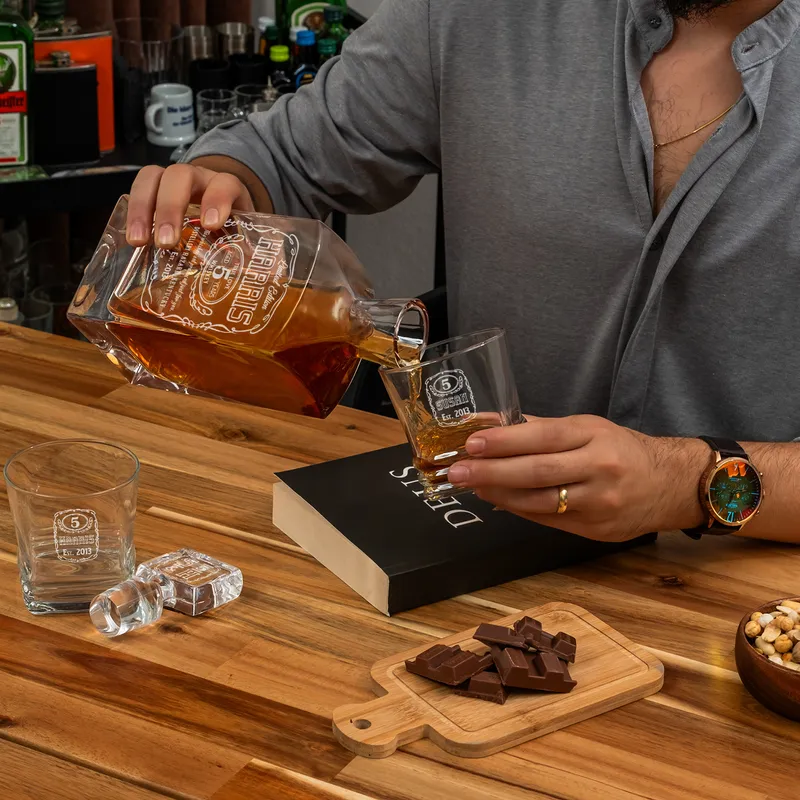 Whiskey Decanter Set with Special Wooden Box
