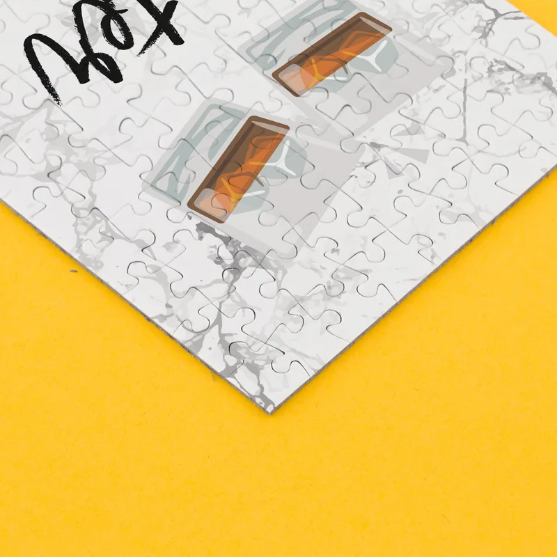 Whiskey Design Groomsman Concept Mini Puzzle with Storage Tube