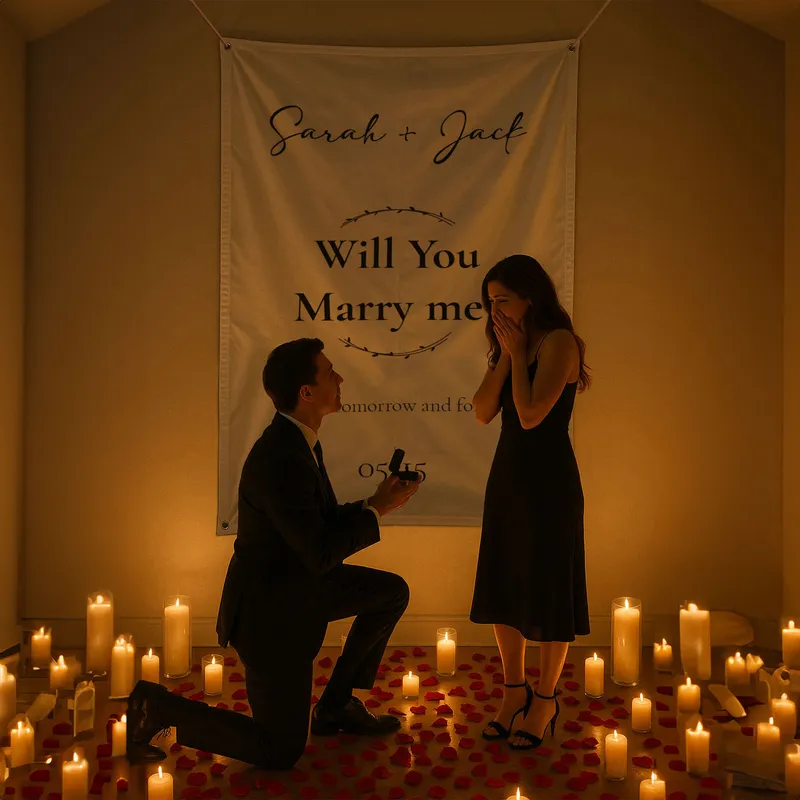 Will You Marry Me - Personalized Proposal Banner 37 x 57 inches