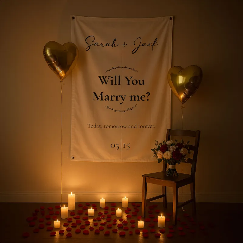 Will You Marry Me - Personalized Proposal Banner 37 x 57 inches