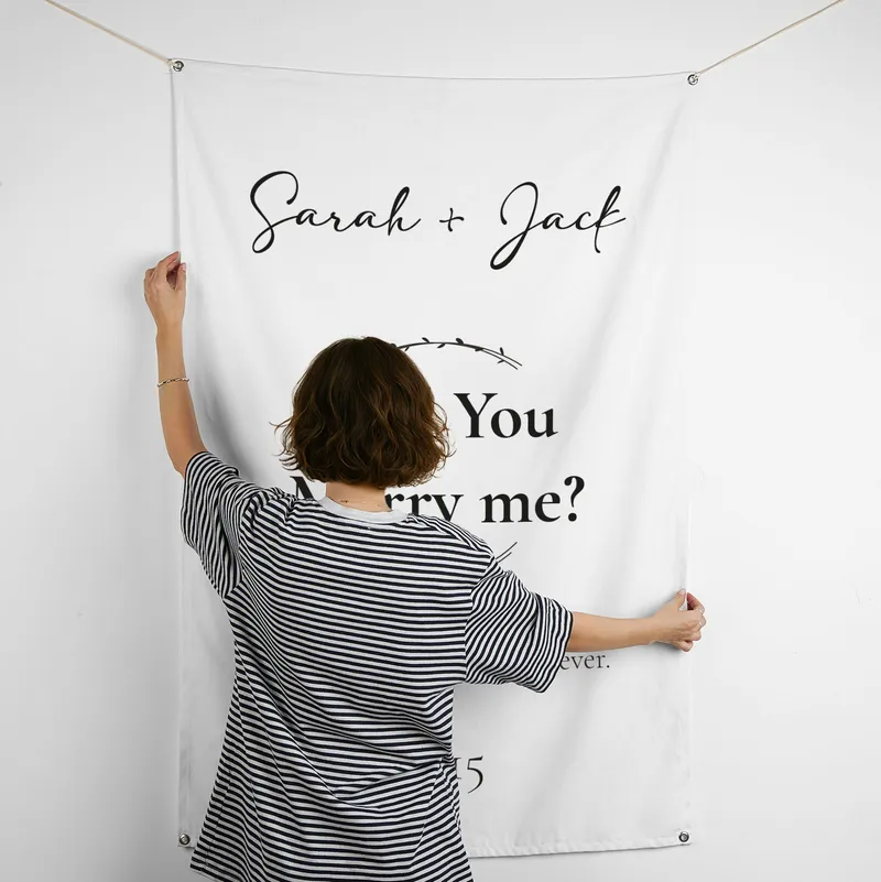 Will You Marry Me - Personalized Proposal Banner 37 x 57 inches