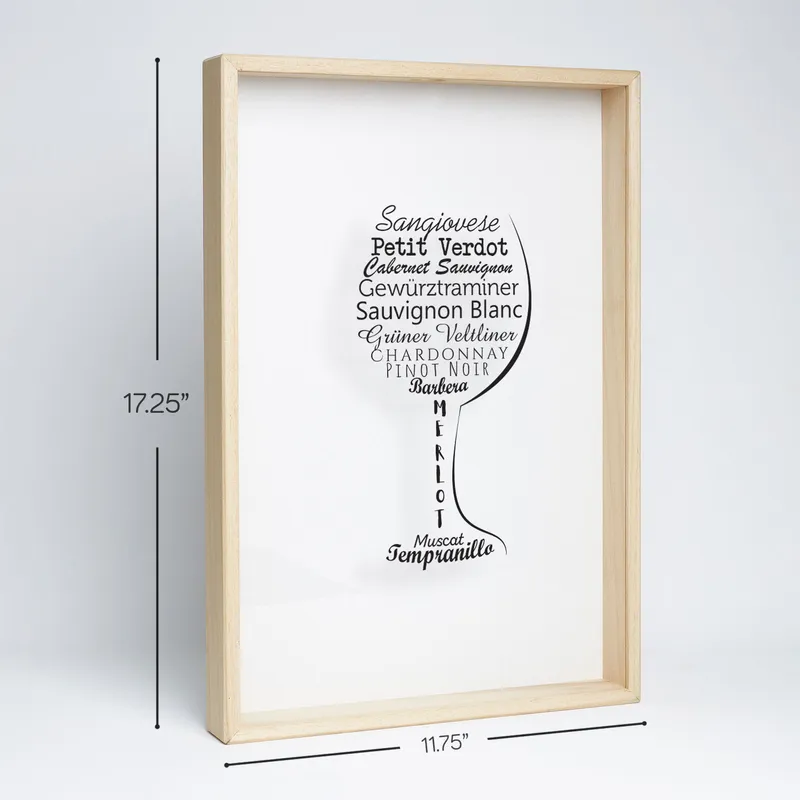 Wine Cork Collector Box with Grape Typography Design