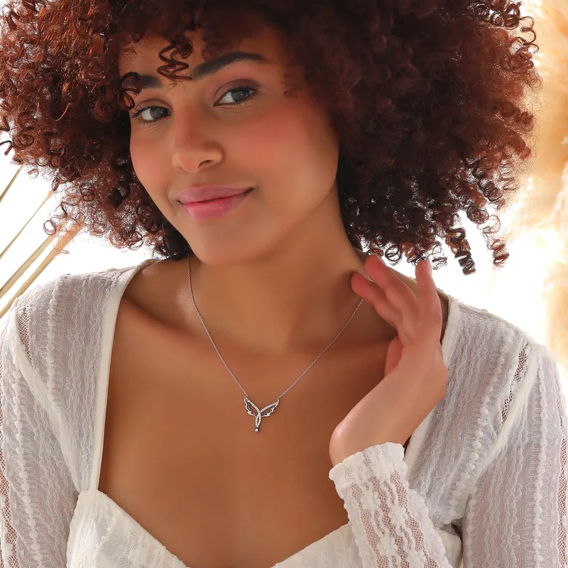 Enchanted Fairy Wing Silver Necklace for Her