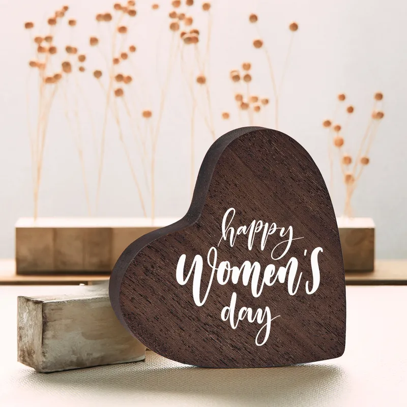 Women's Day Special Wooden Heart Decoration