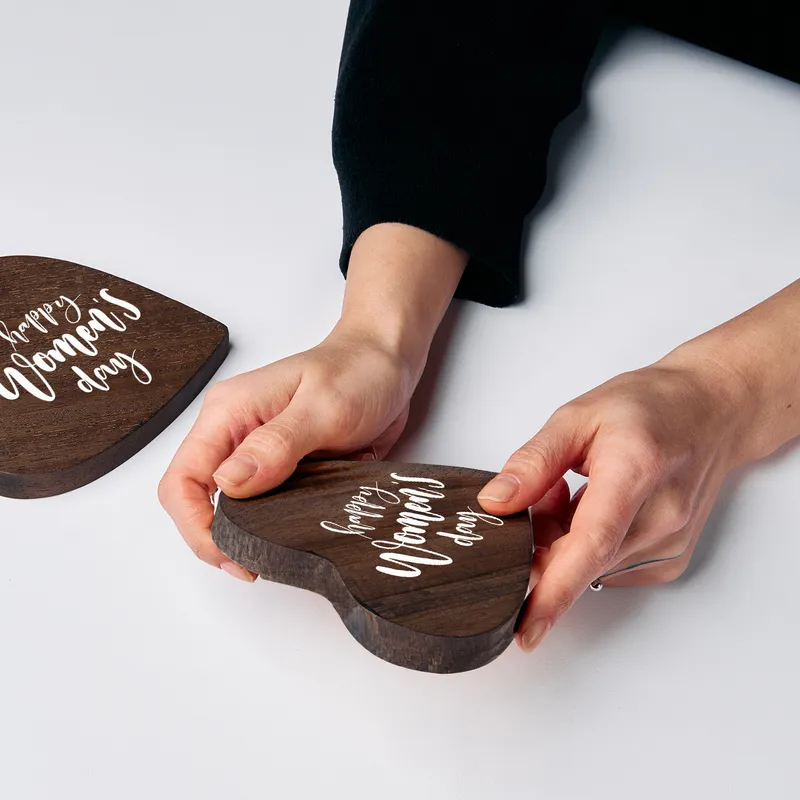 Women's Day Special Wooden Heart Decoration