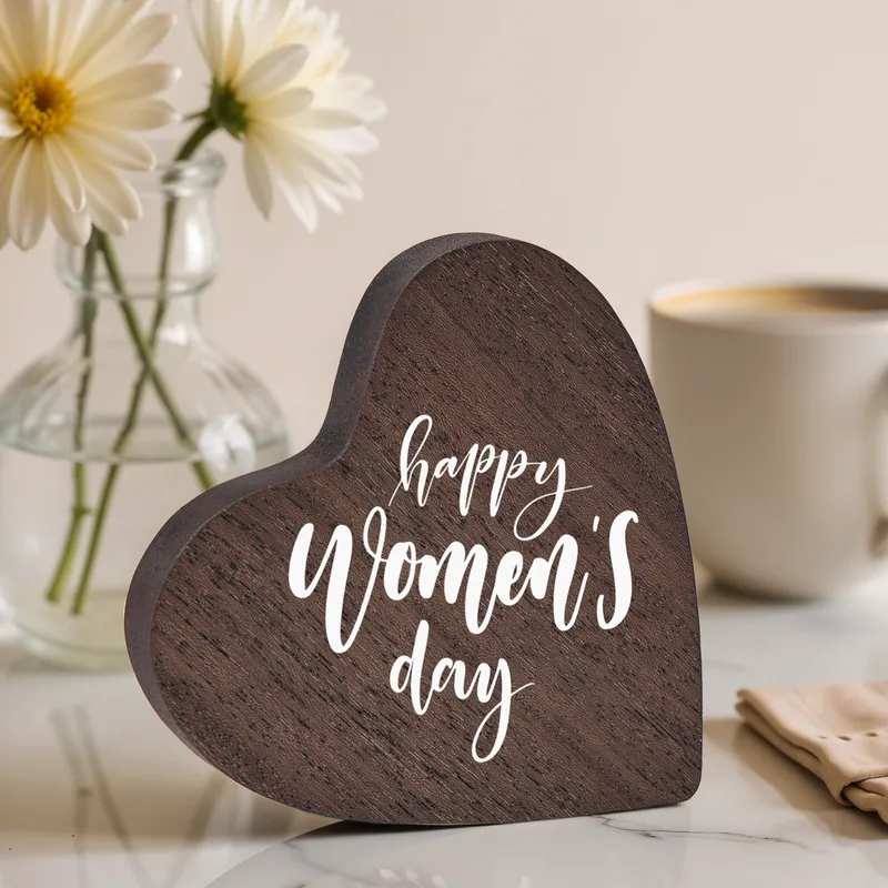 Women's Day Special Wooden Heart Decoration