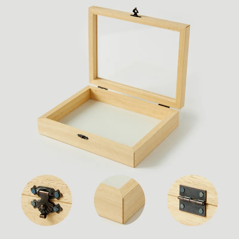Elegant Wooden Jewellery Box with Clear Acrylic Lid