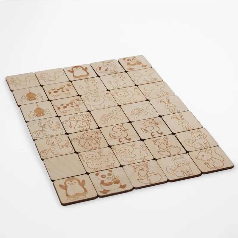 Wooden Animal Memory Matching Game for Kids