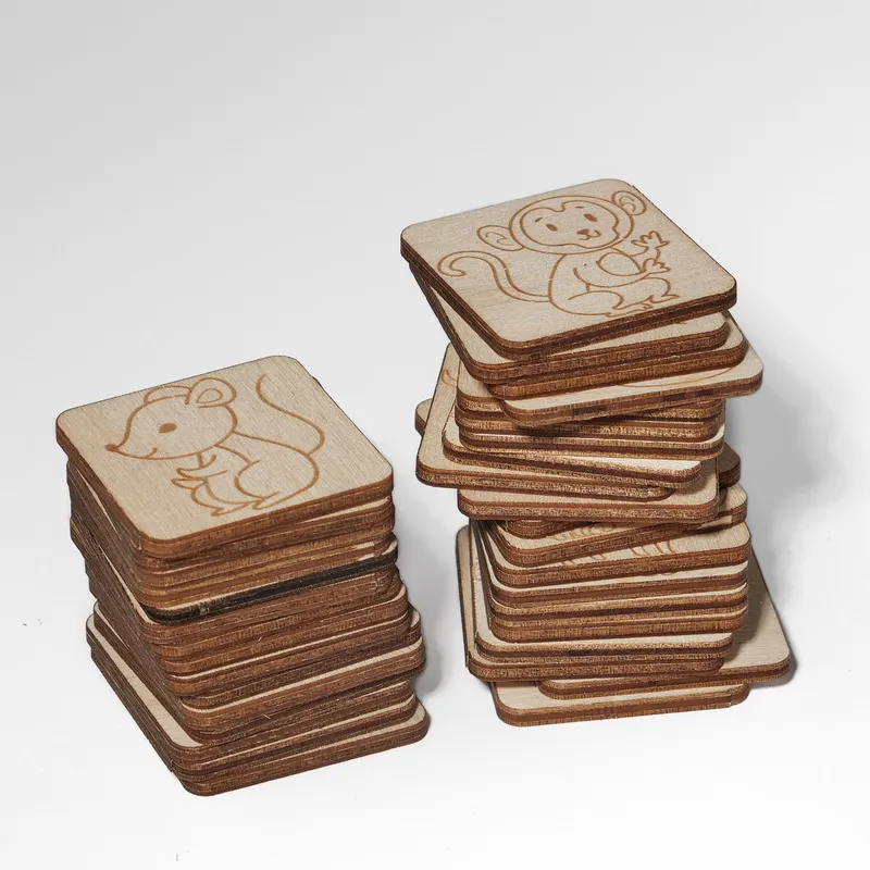 Wooden Animal Memory Matching Game for Kids