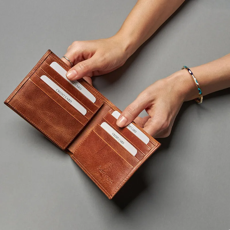 Personalised Leather Wallet and Belt Set in Wooden Gift Box