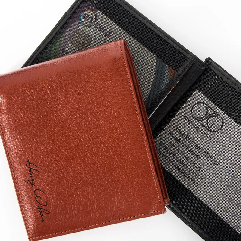 Wooden Box Signature Printed Leather Wallet and Belt Set