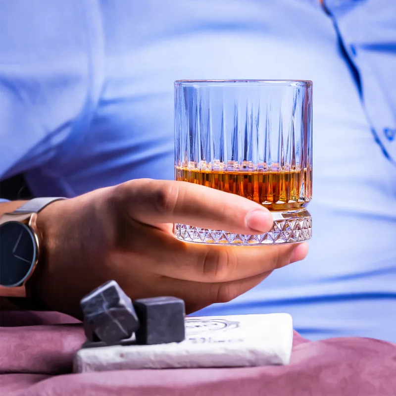 Wooden Boxed Glasgow Set of 2 Whiskey Glasses