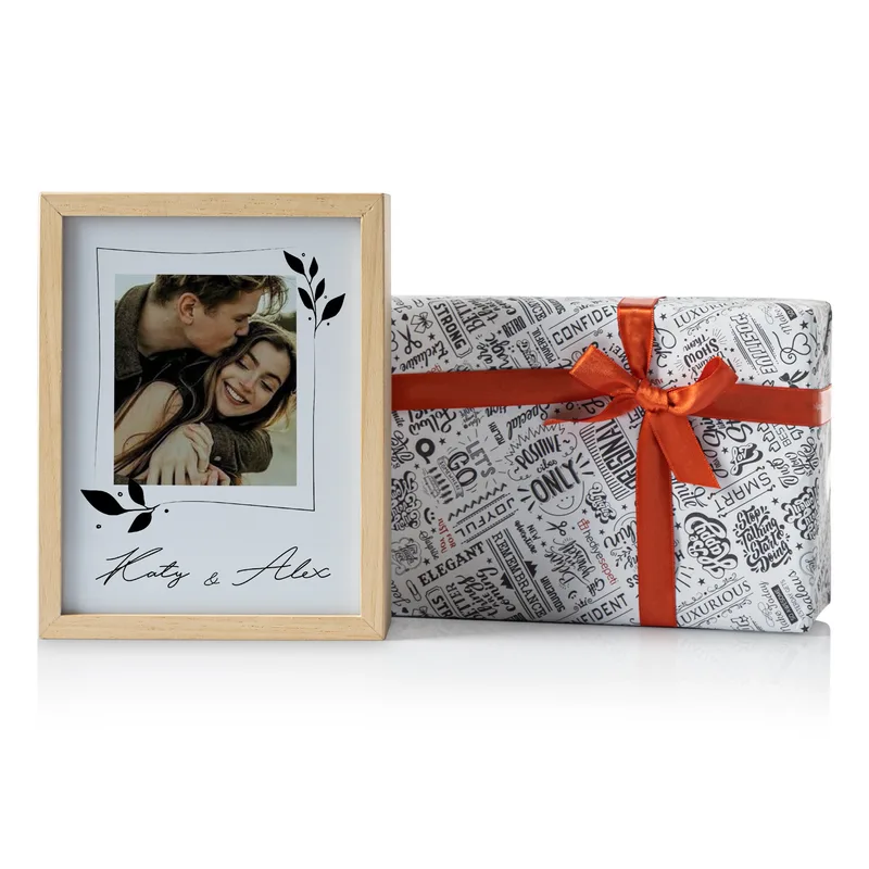 Wooden Decorative LED Lamp - Romantic Gifts for Couples with Printed Photo