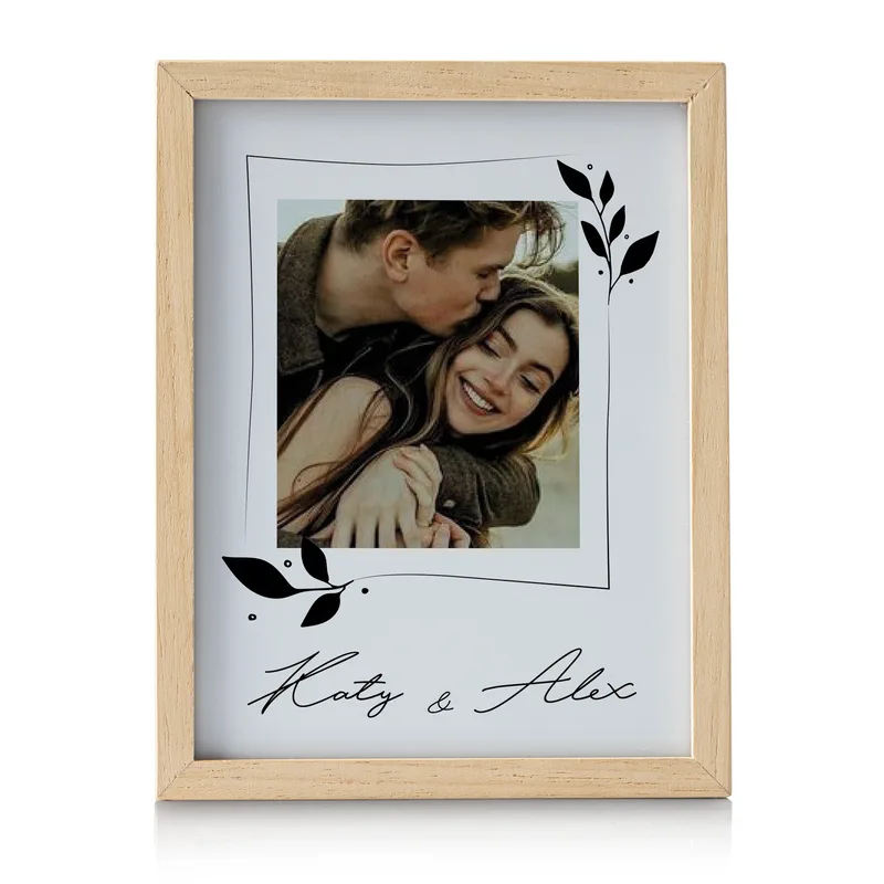 Wooden Decorative LED Lamp - Romantic Gifts for Couples with Printed Photo