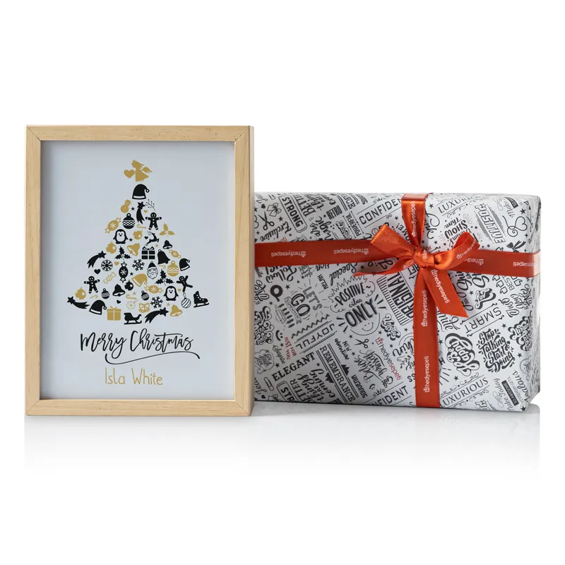 Wooden Decorative LED Lamp with Christmas Tree Design