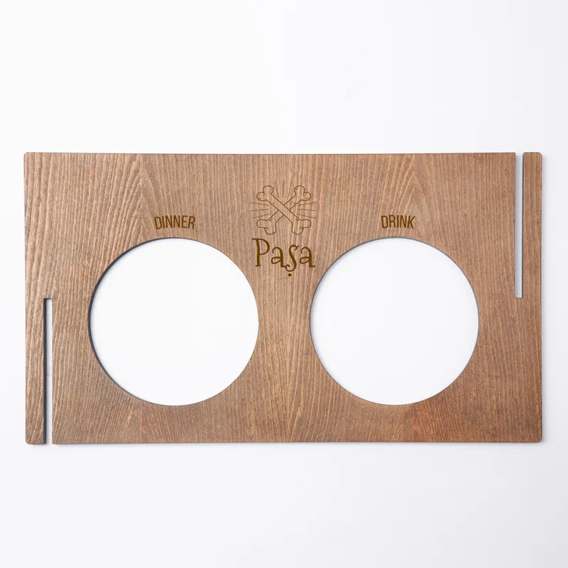 Wooden Dog Food and Water Bowl