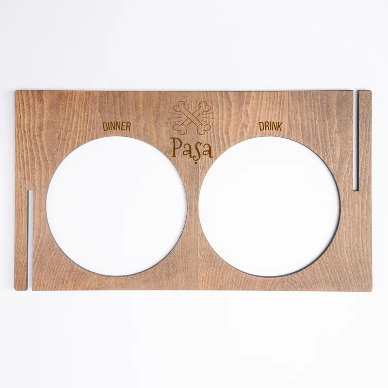 Wooden Dog Food and Water Bowl