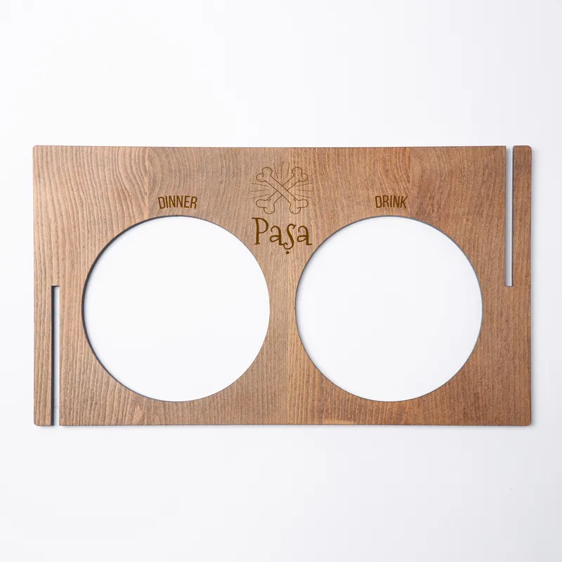 Wooden Dog Food and Water Bowl