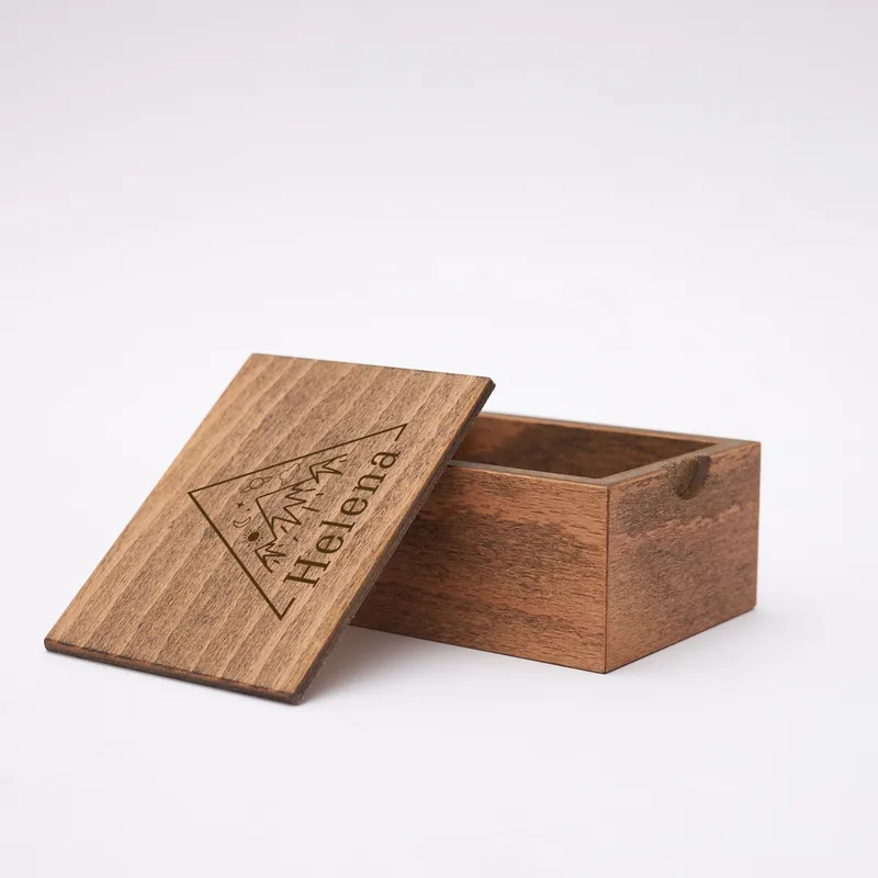 Wooden Photo Box with Personalised Cover - 70 Photos