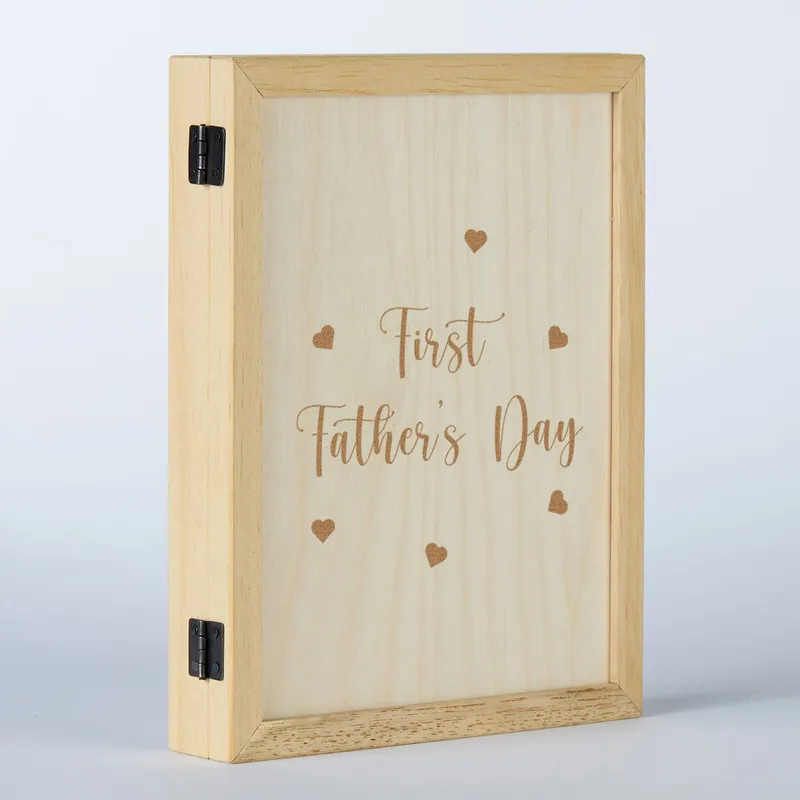 Wooden Photo Frame with Lid - First Father's Day Gift