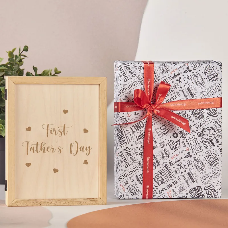 Wooden Photo Frame with Lid - First Father's Day Gift