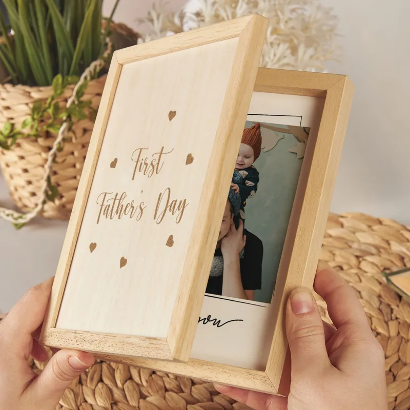 Wooden Photo Frame with Lid - First Father's Day Gift