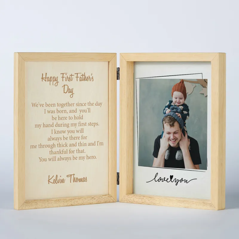 Wooden Photo Frame with Lid - First Father's Day Gift