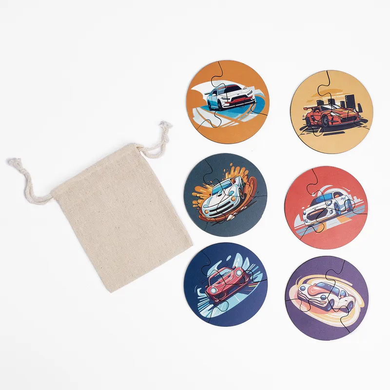 Wooden Toy Box with Puzzle and Growth Chart - Gift for Boy