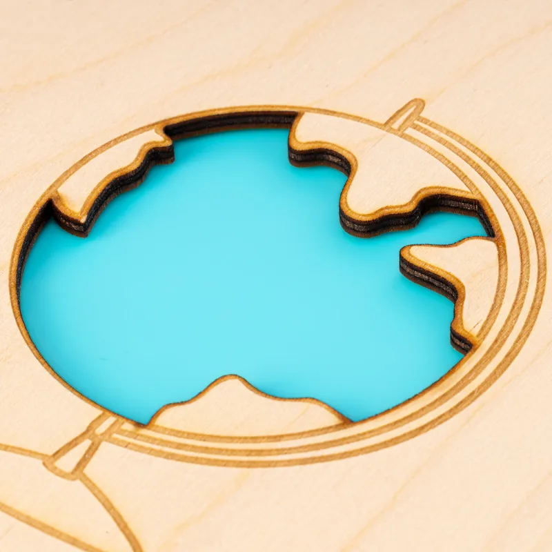 Personalised Traveller's Wooden Notebook with World Design