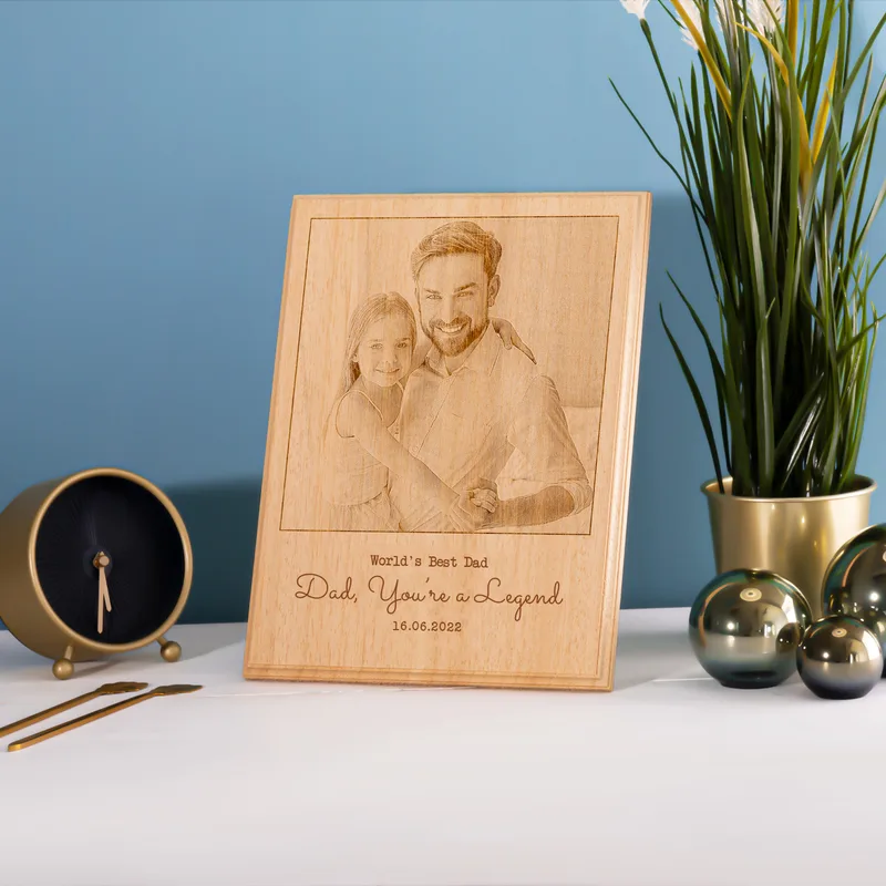 World's Best Dad Father's Day Gift for Dad Solid Wooden Frame with Message and Date