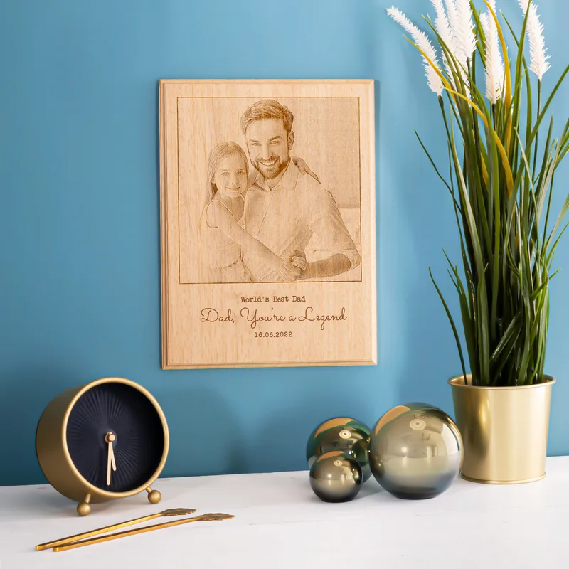 World's Best Dad Father's Day Gift for Dad Solid Wooden Frame with Message and Date