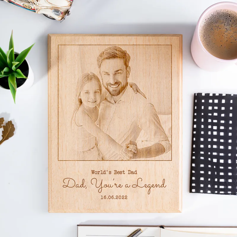 World's Best Dad Father's Day Gift for Dad Solid Wooden Frame with Message and Date