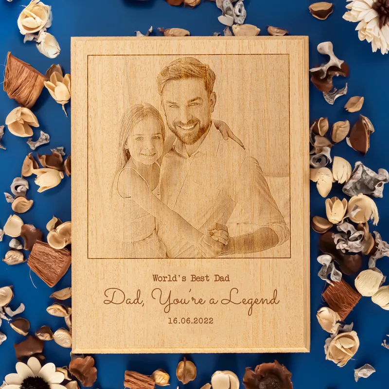 World's Best Dad Father's Day Gift for Dad Solid Wooden Frame with Message and Date