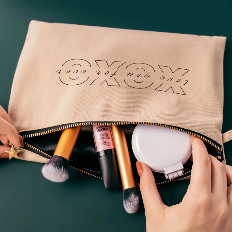 XOXO Canvas Makeup Bag for Her
