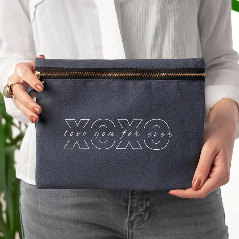 XOXO Canvas Makeup Bag for Her