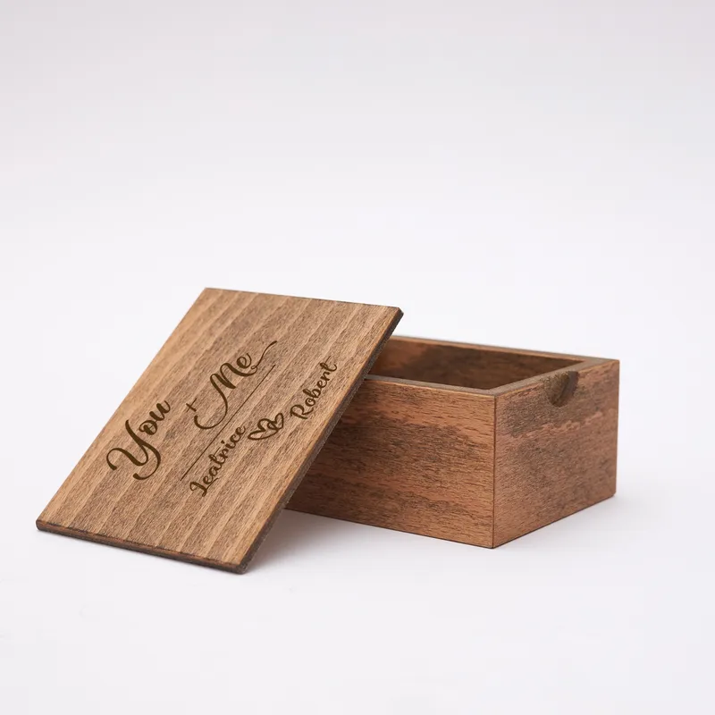 Personalised Wooden Photo Box with 70 Images for Loved Ones