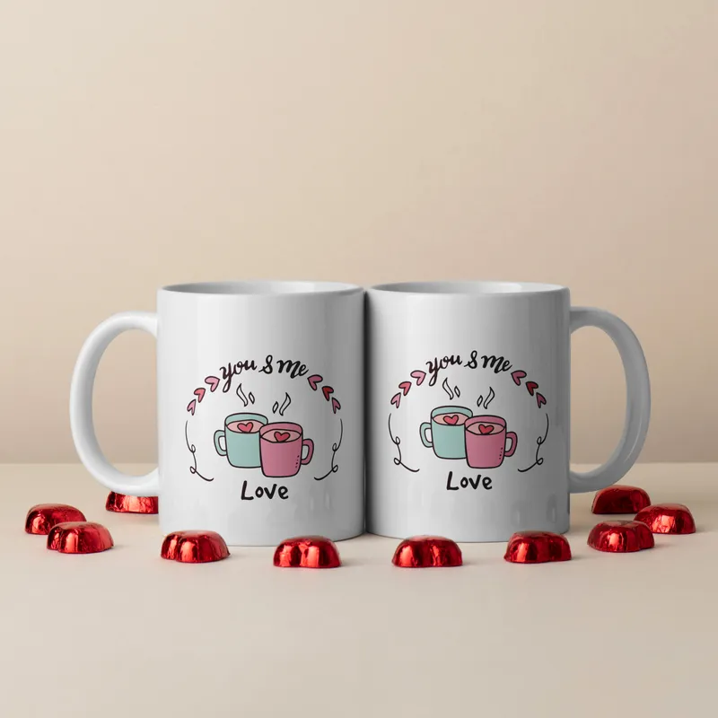 You and Me Mug Set for Couples Gift - Set Of 2